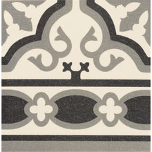 Load image into Gallery viewer, Victorian Florentine pattern tile edge piece in white