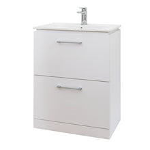 Load image into Gallery viewer, Weston 600mm 2 Drawer Floor Standing Vanity Unit White